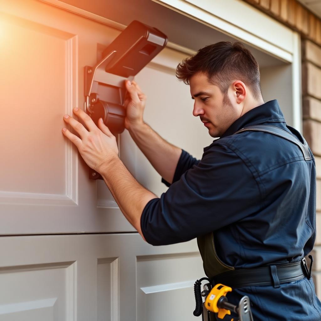 Garage Door Hartford technician performing a repair on site